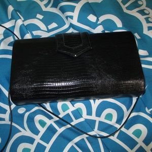 GREEN MOUNTAIN USA MADE SNAKESKIN HARD CLUTCH BAG